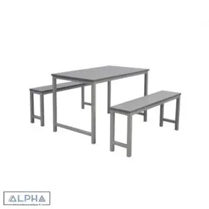 Stainless Steel Dining Table With Bench